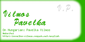 vilmos pavelka business card